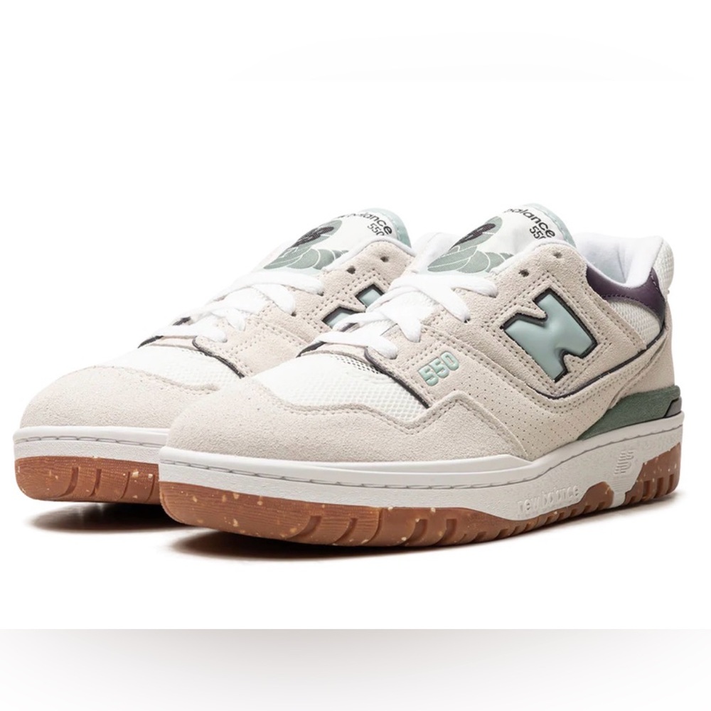 New Balance 550 Sneakers Sea Salt White Fog Blue Cream Size 7.5